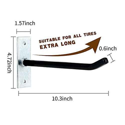 Sinoer 4PCS Garage Hooks Tire Storage System,Wall Mount Hooks with Metal Screws and Anchors - Tire/Rim Holder for Car £¬Black
