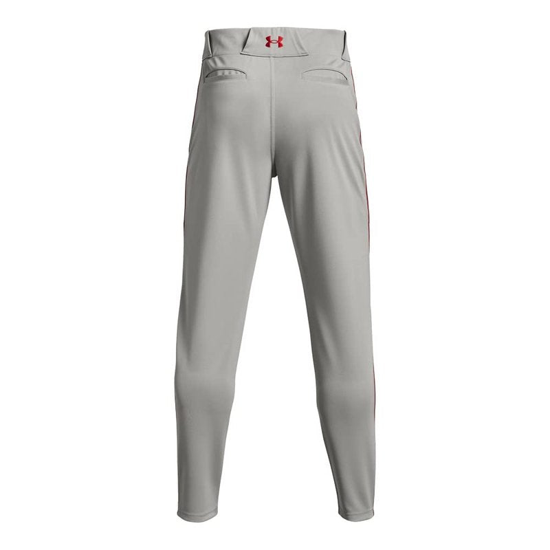 Under Armour Men's Utility Baseball Straight Leg Pant Pipe 22, (083) Baseball Gray/Red/Red, Medium