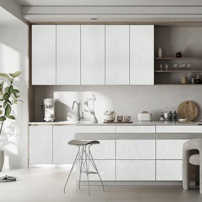 seonta White Silk Wallpaper Peel and Stick Self Adhesive Removable Embossed Vinyl Film Contact Paper for Cabinet Home Decoration Textured Shelf Paper