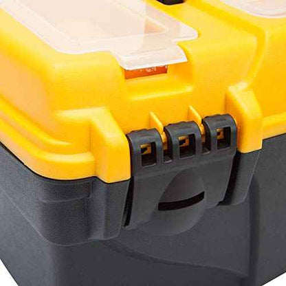 BIG RED ATRJH-3015B Torin 15.5" Plastic Storage Tool Box with Removable Tray, Black/Yellow
