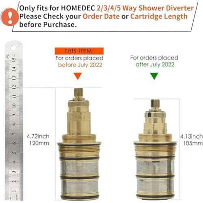 ¡¼For BEFORE July, 2022¡½ HOMEDEC 2/3/4/5 Way Shower Diverter Temperature Cartridge Replacement