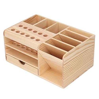 Fydun Repair Tool Organizer Synthetic Wood Strong Smoothly Edges Classified Storage Tool Parts Box Bamboo Screwdriver Organizer Rack Tool