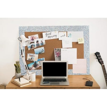 Silver Glitter Wallpaper Border, Sparkle Bulletin Board Border Self-Adhesive Decorative Trim for Classroom Bulletin Boards Poster Frames Mirrors Cabinets Blackboards Shiny Sparkle Design
