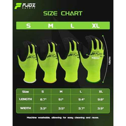 12 Pairs Foam Latex Coated Work Gloves with Breathable Nylon Shell for Precision Tasks, Construction, Warehouse