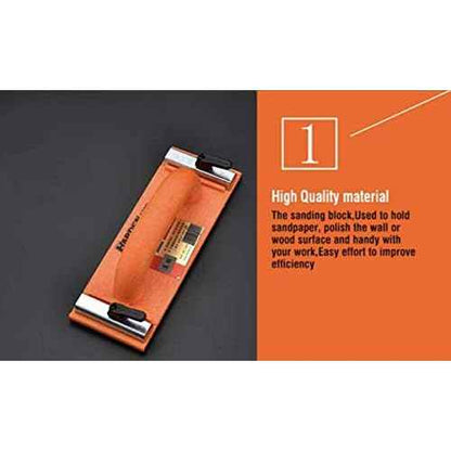 Edward Tools Hand Sander with Sandpaper Clamp - For Drywall, Wood, Floor - 9 1/4¡± x 3 1/4¡±¡¯ - Ergo Contour Handle - Uses Standard 11 1/4¡± Sandpaper