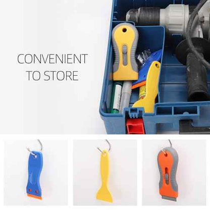 Razor Blade Scraper Tool, 6 Pack Razor Scraper with Extra 50Pcs Metal & 50Pcs Plastic Blades, Cleaning Scraper for Glass, WindowWindow, Sticker, Cooktop, Paint