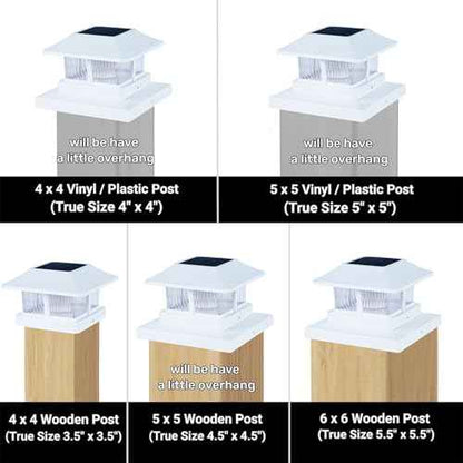 Dynaming Solar Flame Post Cap Lights Outdoor, Solar Powered White Shell Fence Post Light, Flickering Flame LED Lamps Waterproof for Garden Deck Patio, Fit 4x4, 5x5 or 6x6 Vinyl/Wooden Posts, 8 Pack