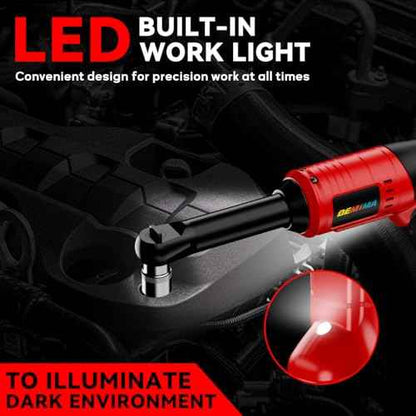 3/8" Extended Cordless Ratchet Wrench for Milwaukee 18V Battery, 74Ft-Lbs Brushless Motor Electric Ratchet with 320RPM Variable Speed, 8 Sockets, 3/8" to 1/4" Adapter, 6" Extension Bar (Tool Only)