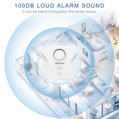 Geevon 10 Pack Water Leak Detectors for Home, 100dB Loud Water Alarm Sensor Leak Detection with Drip Alert for Basements, Laundry Rooms, Kitchen, IP56 Waterproof(Battery Included)