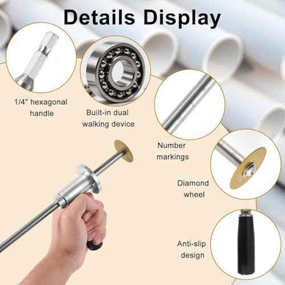 Inside Pipe Cutter for PVC Pipe Cutter, Internal/Inside PVC-ABS Pipe Cutter Tool for Drill, Fit for 1-1/2 Inch to 8 Inch, 7 Inch Adjustable Cutting Depth, 1/4in Hex Shank Fit for Impact Drivers