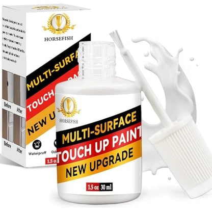 White Touch Up Paint, Multi-Surface Touch Up Paint Pen, White Paint for Chips, Scratches, Interior and Exterior House Paint for Wall Enamel Furniture Appliance Porcelain Cabinet Bath(Semi-Gloss)