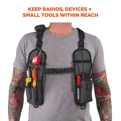 Ergodyne Squids 3144 Dual Shoulder Radio Holster Harness for Barcode Scanners