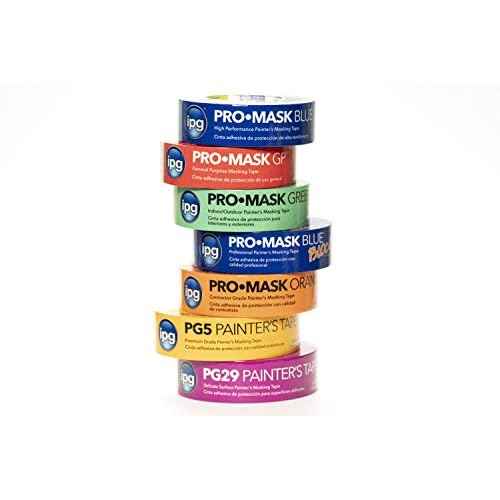 IPG ProMask Blue with BLOC-It, Premium 14-Day Masking Tape, 1.41" x 60 yd, Blue, (Single Roll)