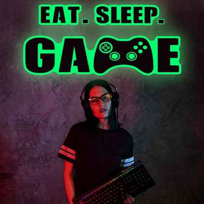 Eat Sleep Game Wall Decal Gamer Boy Wall Stickers Video Game Decor Gaming Controller Decals for Boys Room Kids Bedroom Home Playroom Decor(23.6 x 10 Inch,Classic Style)
