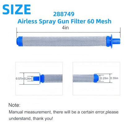 2 Pcs 288716 3/4-Inch Inlet Strainer Thread & 6 Pcs 288749 Airless Spray Gun Filter Compatible with Graco X5/X7/ProX Series & SG10/SG20/SG Pro Spray Guns, Stainless Steel 60 Mesh