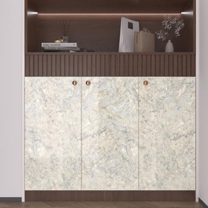 VaryPaper Grey Beige Marble Contact Paper for Countertops Waterproof Kitchen Countertop Peel and Stick Marble Wallpaper Removable Self Adhesive Granite Vinyl Wrap for Desk Cabinets Table 15.7''x78.7''