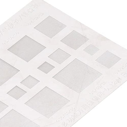 BGA Reballing Stencils, Universal BGA Stencils with Fast Tin Implantation, Stainless Steel Reballing Stencils Templates 0.3 0.35 0.4 0.5 for Cellphones