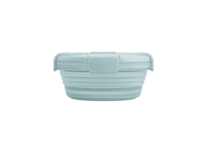 STOJO Collapsible Bowl - Translucent Denim Blue, 36oz - Reusable Silicone Bowl for Hot and Cold Food - Perfect for Travel, Meal Prep, To-Go Lunch, Camping & Hiking - Microwave & Dishwasher Safe