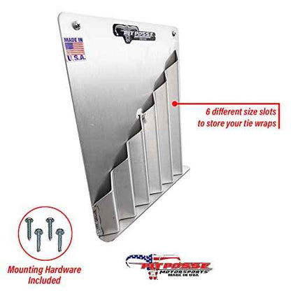 Pit Posse 544 Cable Zip Tie Storage Holder Rack Aluminum Enclosed Race Trailer Shop Garage Storage Organizer-Made in USA