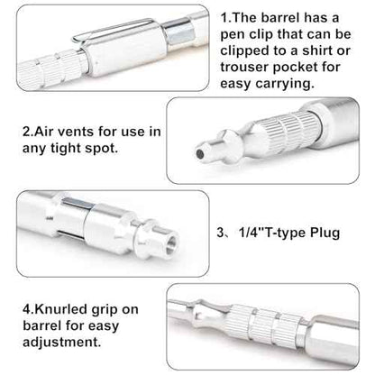 Kodilin 5Pcs 1/4"I/M Type Plug Air Blow Gun,Adjustable Pocket Blow Gun
