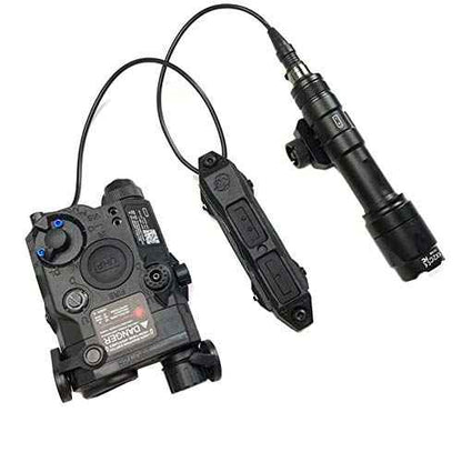 Remote Dual Pressure Switch Augmented Pressure Double Switch Assembly for M300/M600 M951 M952 Series Scoutlight + PEQ 15 Laser Dual Tape Switches, for Mlok/Keymod/20mm Rail Mount (Black)