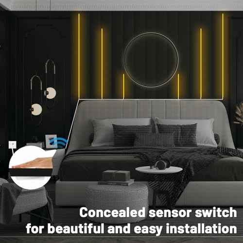 Lichaser 9.84ft COB LED Strip Light, 6 Rolls of 3000K Flexible COB LED for Acoustic Panel and Wood Slat Wall Panels Parallel with Dimmable Touch Sensor Switch, Cuttable for Wood Slat Lighting, Shelf