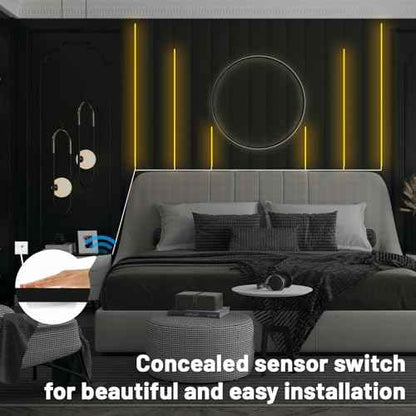 Lichaser 9.84ft COB LED Strip Light, 6 Rolls of 3000K Flexible COB LED for Acoustic Panel and Wood Slat Wall Panels Parallel with Dimmable Touch Sensor Switch, Cuttable for Wood Slat Lighting, Shelf