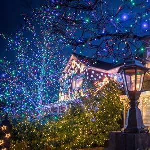 Dazzle Bright Fairy Lights Battery Operated, 2 Pack Total 40FT 120LED Silver Wire Waterproof String Lights, Christmas Decorations for Indoor Outdoor Bedroom Yard Decor, Multi-Colored