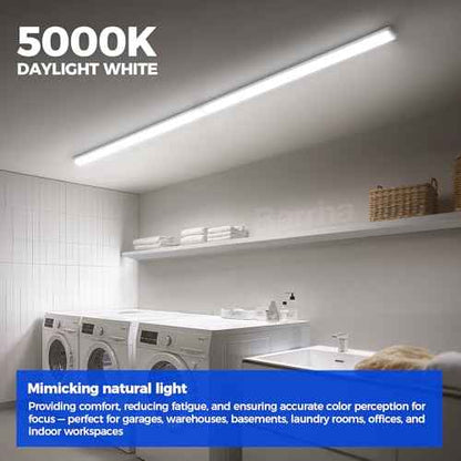 Barrina LED Shop Lights for Workshop 4FT, 5000K Daylight White, 45W, 5000LM, Hidden Wiring, Linkable 4FT Light Fixture Cord with ON/Off, Frosted Cover, LED Ceiling Light for Garage, Kitchen, 2 Packs