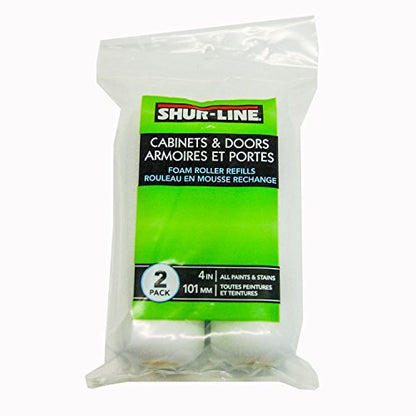 Shur-Line 4940C 4-Inch Foam Mini Roller Refills, 2-Pack
