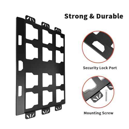 Black Packout Mounting Plate for Heavy-Duty Milwaukee Packout Wall Mount with 6 Screws & Nuts for Garage, Workshop & Truck Compatible with Milwaukee Packout Accessories & Organizers(1 Pack£©