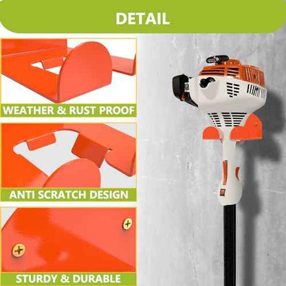 2 Pack Garage Organizer Trimmer Rack Heavy Duty Weed Eater Hanger Trimmer Hanger Garden Power Tool Hanger for Grass Trimmer, Hedge Trimmer, Garage Trimmer Garden Tools