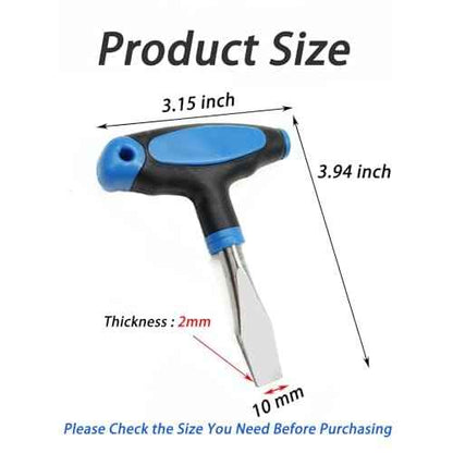 10mm T Handle Flat Head Screwdriver with Ergonomic Plastic Handle Wide Flathead Screwdriver for Slotted Screws, Used on Quick Release Plate, Camera Tripod Monopod and General Maintenance