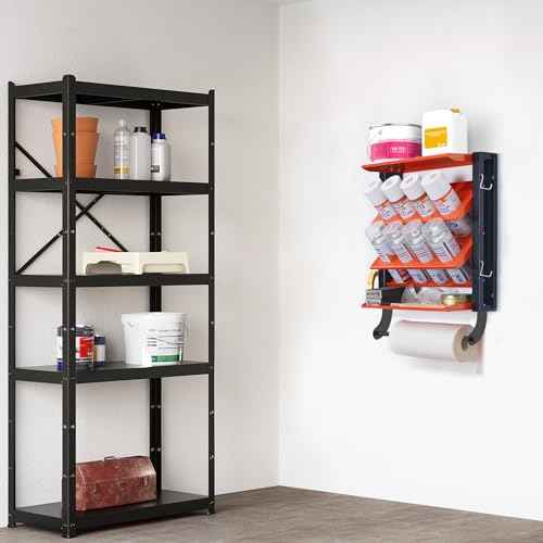 TORACK Spray Paint Can Holder Wall Mount, Heavy Duty Metal Spray Can Holder for Garage, Paint Can Storage Rack for Shop, Holds Up to 100 lbs