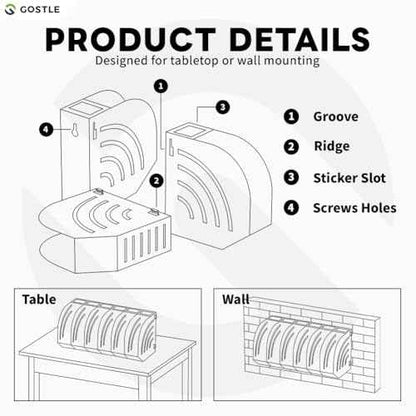 6 Inch Sanding Disc Storage Box, Sandpaper Organizer with 10 Bins ? Space-Saving Storage Rack, Offset Snap-On Connection, Grit Classification, Efficient Organization, Red