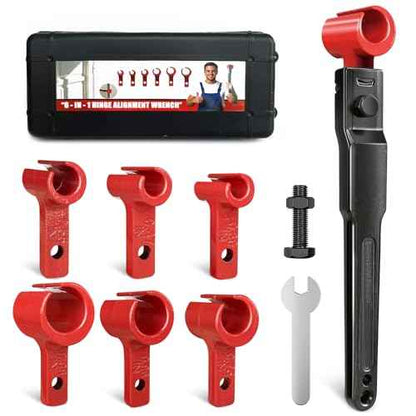 6 in 1 Door Hinge Adjustment Tool Multi-Size Hinge Gap Adjusting Wrench Kit Heavy Duty Door Hinge Repair Tool for Residential and Commercial Use