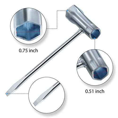 Mudder 3 Pack Chainsaw Wrench Scrench Tool Replacement, 13 by 19 mm Chainsaw Wrench Scrench T Spanner Tool Remover for Saws Chains Nuts Combination Screwdriver