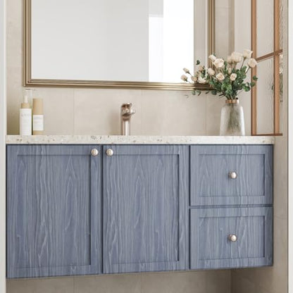 CRE8TIVE Slate Blue Contact Paper Wood Wallpaper Peel and Stick Wood Grain Contact Paper for Countertops Waterproof 12"x80" Self Adhesive Removable Thick Wood Vinyl Wrap for Bedroom Cabinets Furniture