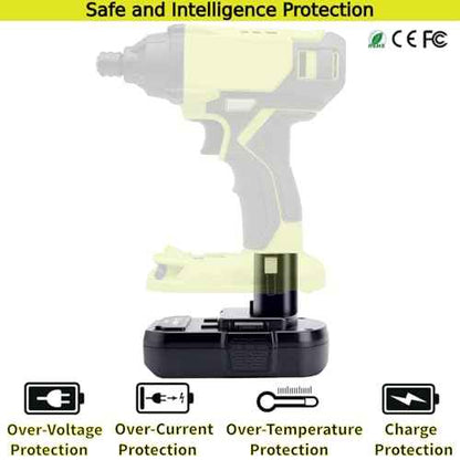 2 Pack 18V 3.0Ah Lithium Replacement Battery Compatible with Ryobi 18V Cordless Power Tools, Replacement for 18V Battery P102 P103 P104 P105 P106 P107 P108