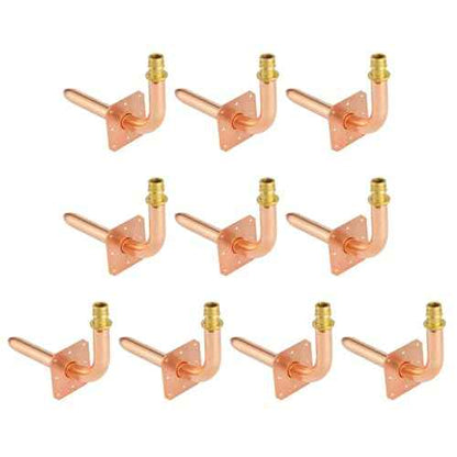 Copper Stub Out Elbows with Wall Flange Stub Out 1/2"-6inch Lengh Easy to Install, Lead-Free-PEX Stub Out Accessories, ASTM F1960£¨10pcs£©