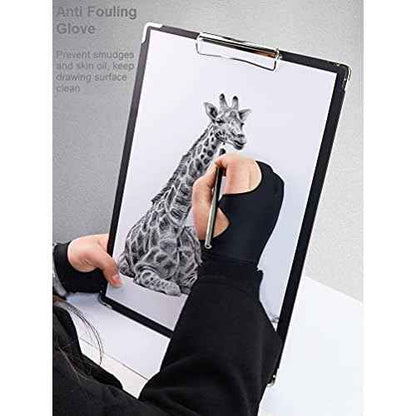 Drawing Glove, Digital Art Glove for Graphic Tablet, Artist Gloves with Two Fingers for iPad