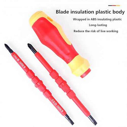 Insulated Screwdriver Set for Electricians ? Ergonomic Handle, Magnetized Tips, Durable for Electrical Work, Receptacle & Outlet Screwdriver, Multi-Tool (3 in 1)