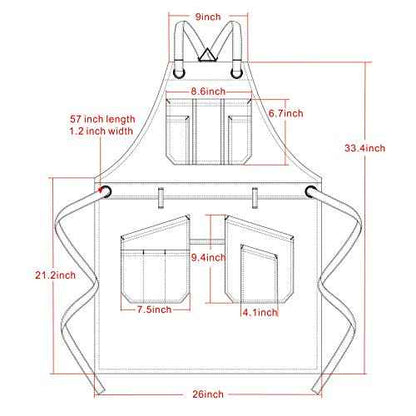 Jeanerlor - Washing Style Work Hairdresser Apron with Pockets for Women and Men