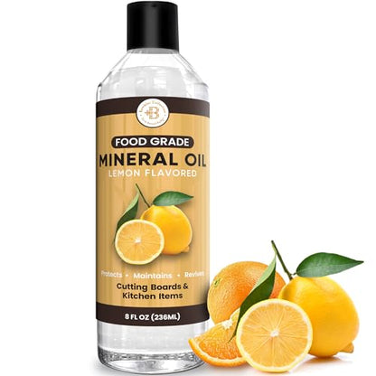 Wood Conditioner Oil to Restore Wood Cutting Boards - Food Grade Mineral Oil 8oz - Board Care, Protect & Refresh Wood, Bamboo, and Cutting Boards and Utensils