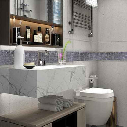 32.8Ft Gray Wood Grain PVC Wallpaper Border, Removable Waterproof Mirror Border Peel and Stick,Bathroom Mirror Frame Border (3.97inch)