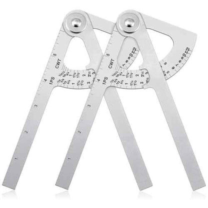 Moxweyeni 2 Pack Pocket Sized Pipe Caliper Measuring Tool Stainless Steel Diameter Caliper and Ruler for Iron Pipe and Copper Tubing Size