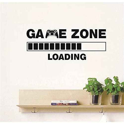 Kids Room Game Zone Loading Decor Sticker Boys Bedroom Gaming Room Wall Decal Living Wall Art Mural AFN112 (57x25cm)