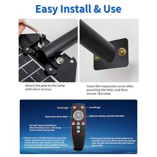 5000W Solar Lights Outdoor,IP66 Waterproof,Solar Powered Motion Sensor Street Light,6500K Dusk to Dawn 20000 Lumens LED Security Flood Light with Remote for Yard, Garden,Patio,Garage-1 Pack