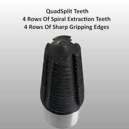 Keyfit Tools SpeedQueen Professional Sprinkler Nipple Extractor Ez-Out Fitting Removal Tool Drill Powered Speed Remove Broken Risers in Seconds ~1/2" & 3/4" ~QuadSplit Teeth Precision CNC Machined