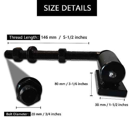 2 Pack Steel J-Bolt Hinge for Doors Gates,Heavy-Duty Welded Hinge,Heavy-Duty Driveway Gates for Welding on Larger Iron or Steel Gates (20mm)